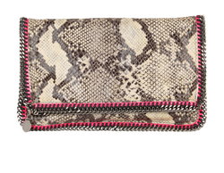 Falabella Foldover Clutch, Faux Snakeskin, Grey/Pink, S12, DB, 3*